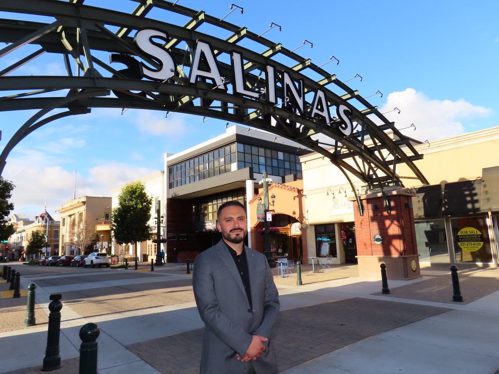 Ignacio Fregoso standing under the Salinas Arch — Campaign Committee Chair