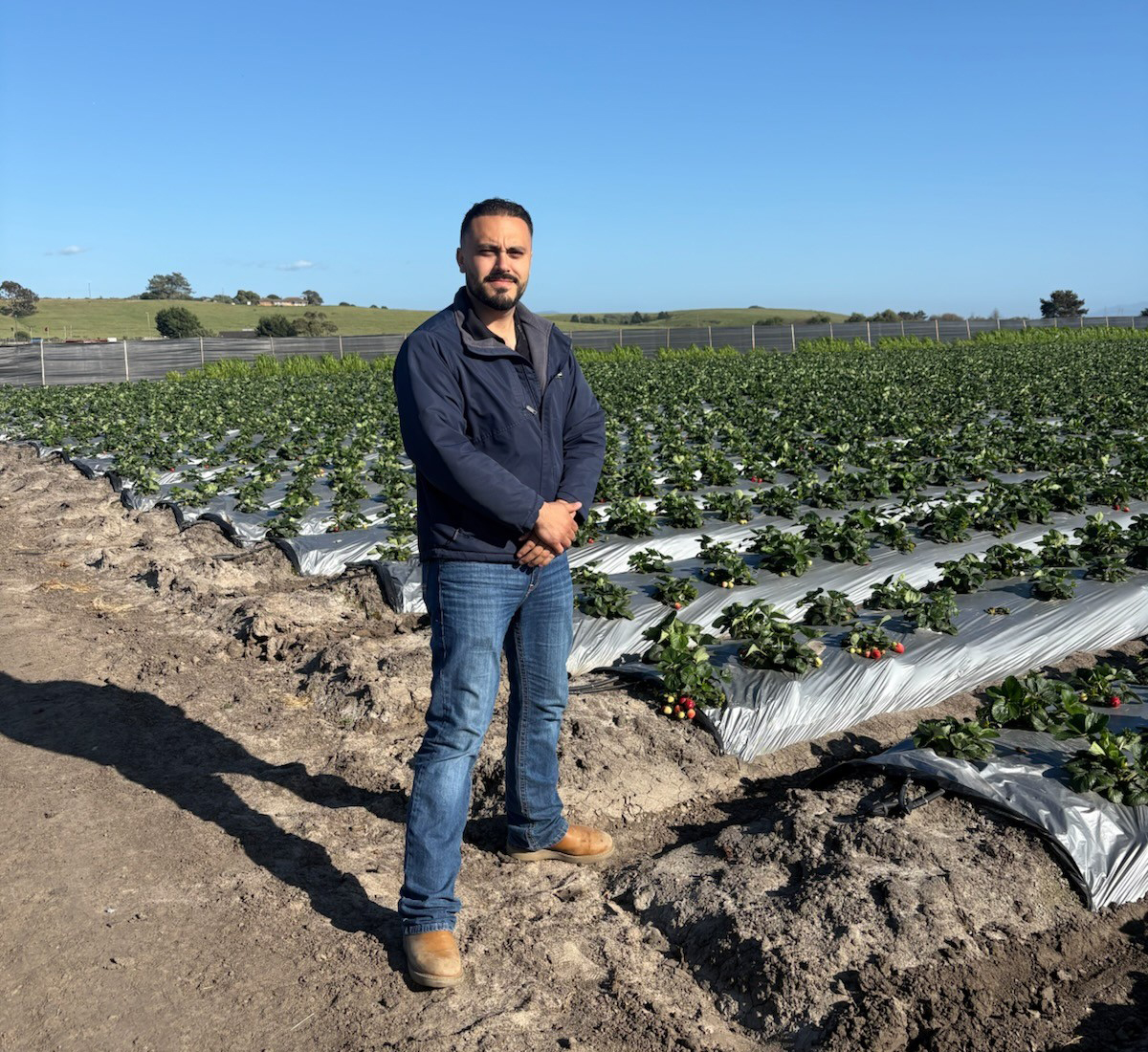 Ignacio Fregoso standing in the agricultural fields of the Salinas Valley